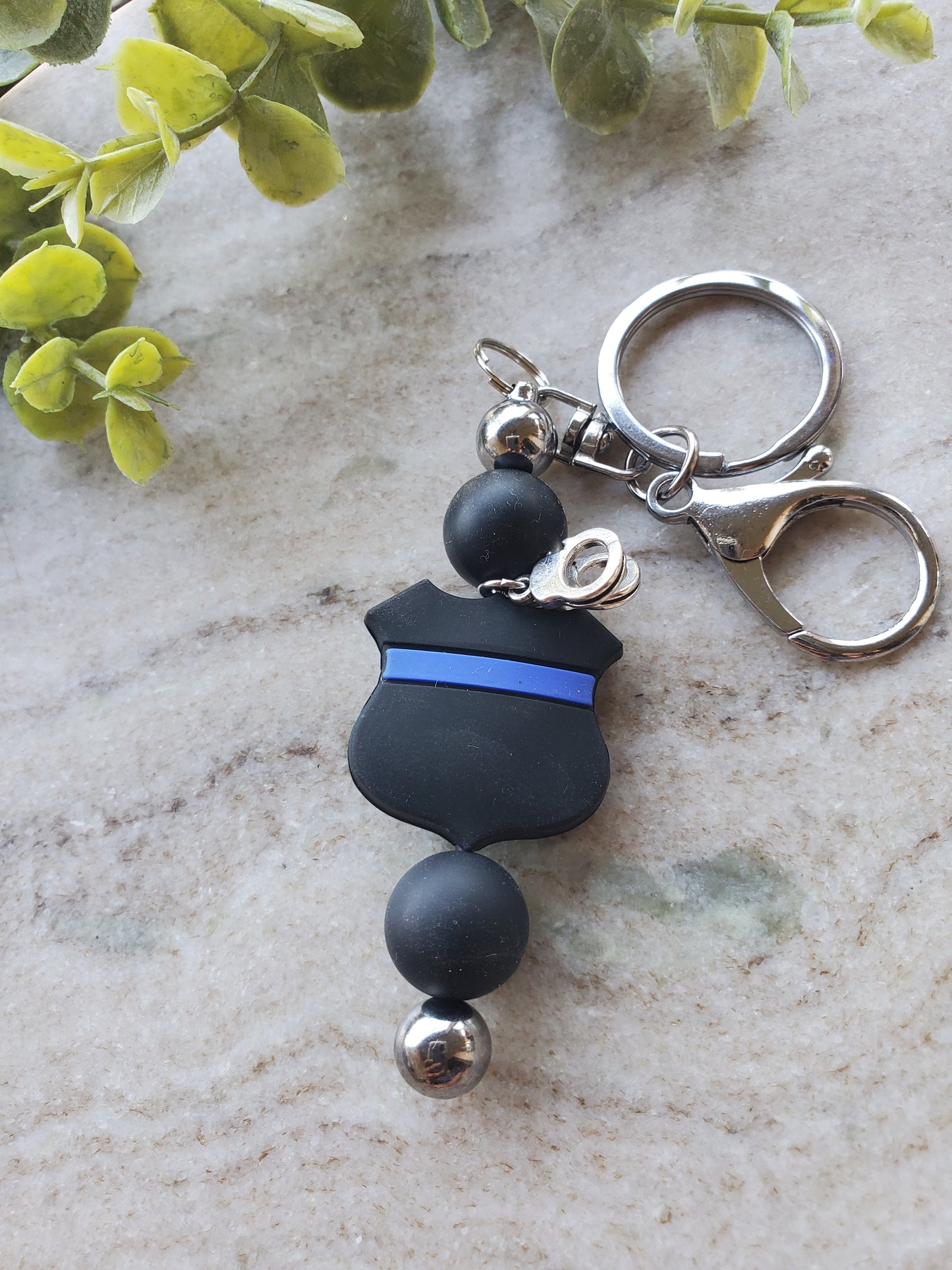 Blue Line Keychain Badge & handcuff